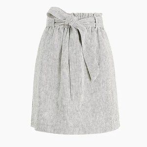 LINEN-COTTON PAPER-BAG MINI SKIRT